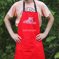 Фартух червоний (саржа) з вашим принтом - Shawarma