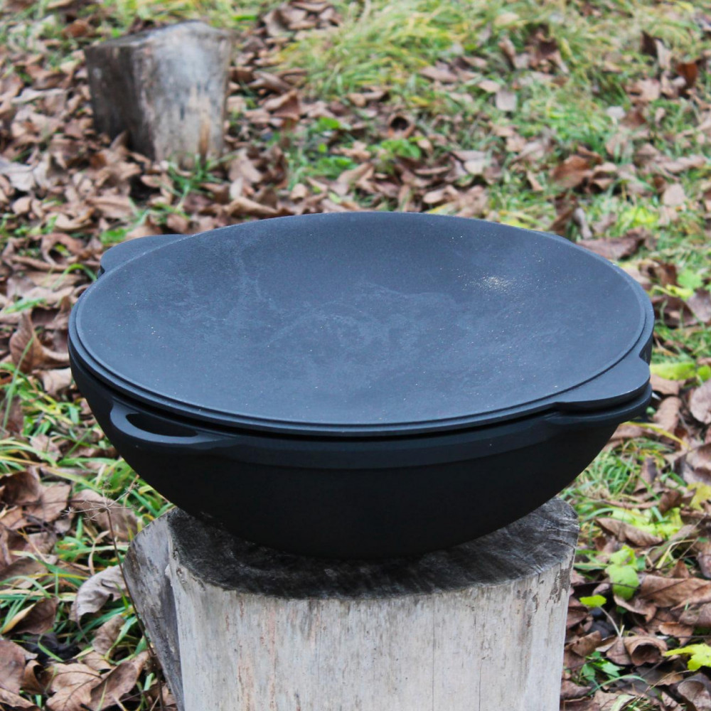 Казан чавунний азіатський 17 л з кришкою-сковородою Садж 2478506997