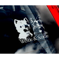 Вест-хайленд-уайт-тер'єр і Шотландський тер'єр Westie and Scottie стикер