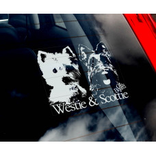 Вест-хайленд-уайт-тер'єр і Шотландський тер'єр Westie and Scottie стикер
