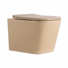 Унітаз підвісний Qtap Tern Ultra Quiet 520×345×325 мм, Beige, з сидінням Slim Duroplast / Soft-close / Quick Release QTTER26SB49001