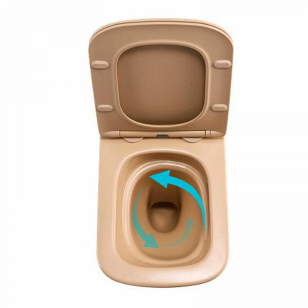Унітаз підвісний Qtap Tern Ultra Quiet 520×345×325 мм, Beige, з сидінням Slim Duroplast / Soft-close / Quick Release QTTER26SB49001 SD00055125