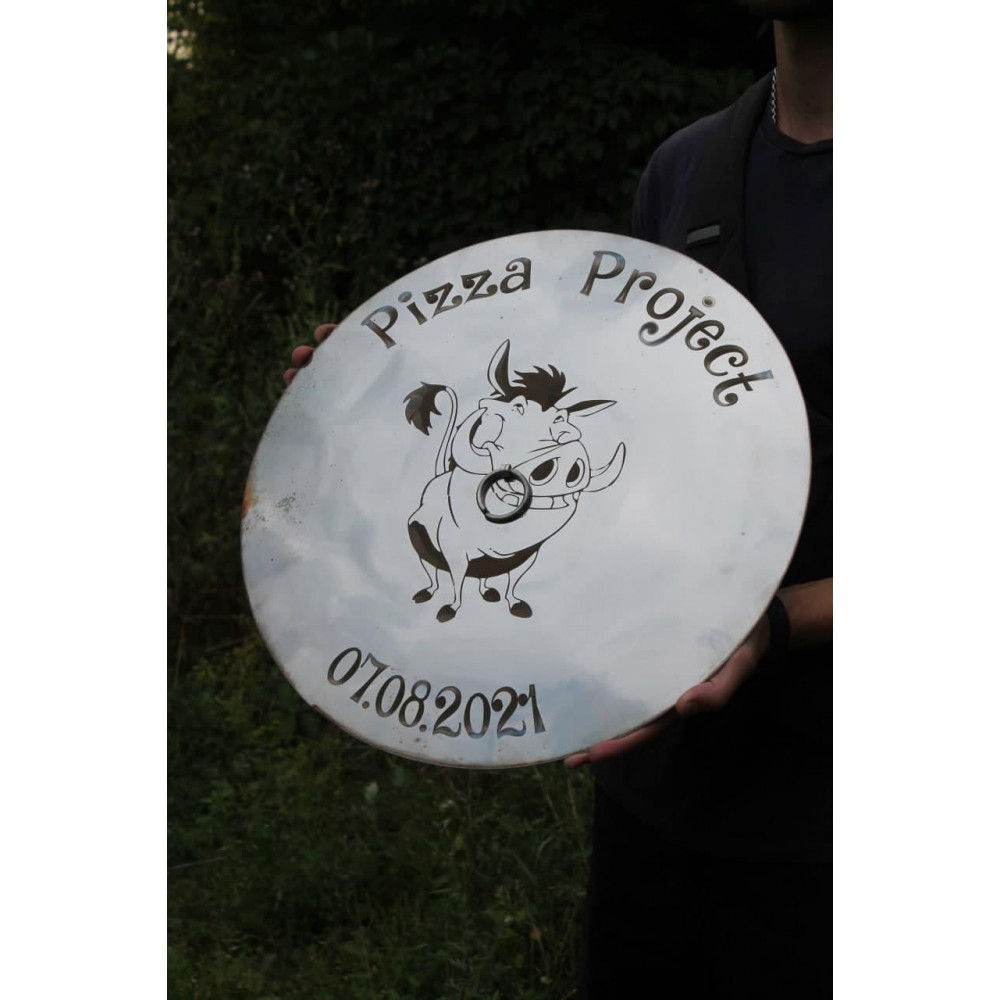 Лазерне гравірування на кришку з нержавійки 40 см 2425821603