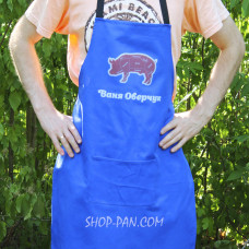 Фартук синий (саржа) с вашим принтом - Свин