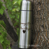 Термос 750 мл с гравировкой - как кофе: то прочная то горячая