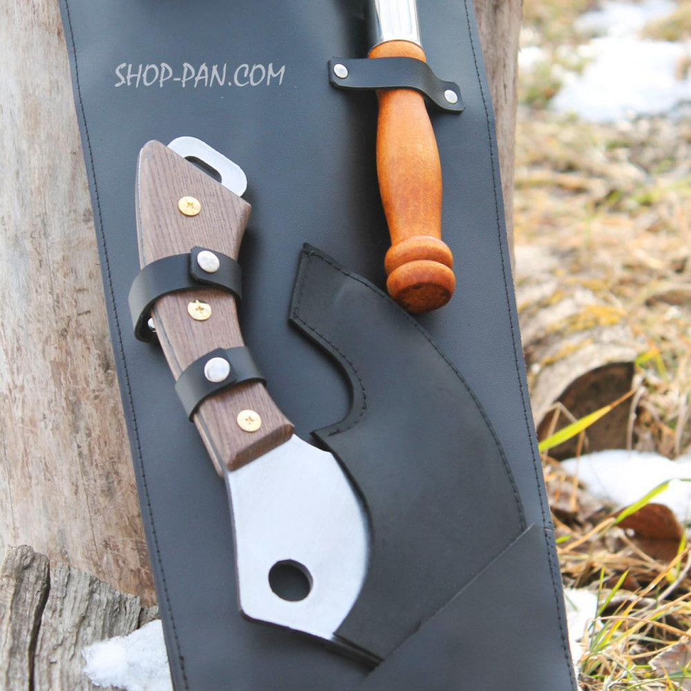 Набір шампурів для гриля в ексклюзивному шкіряному чорному чохлі 2425825599