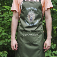 Фартук оливковый (рейнар) с вашим принтом - Так готовит только айтишник