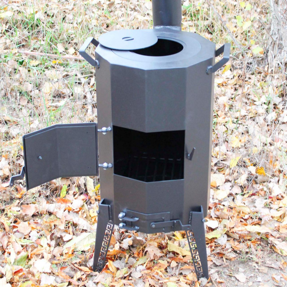 Піч-буржуйка SHOP-PAN 3 мм із варильною поверхнею на дровах для внутрішнього нагрівання приміщень 2425824693