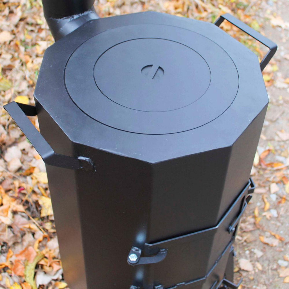 Піч-буржуйка SHOP-PAN 3 мм із варильною поверхнею на дровах для внутрішнього нагрівання приміщень 2425824693