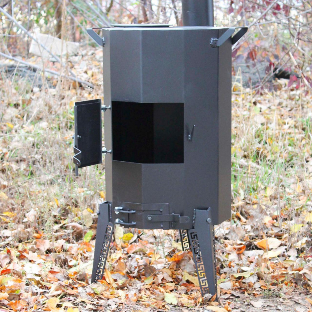 Піч-буржуйка SHOP-PAN 3 мм із варильною поверхнею на дровах для внутрішнього нагрівання приміщень 2425824693