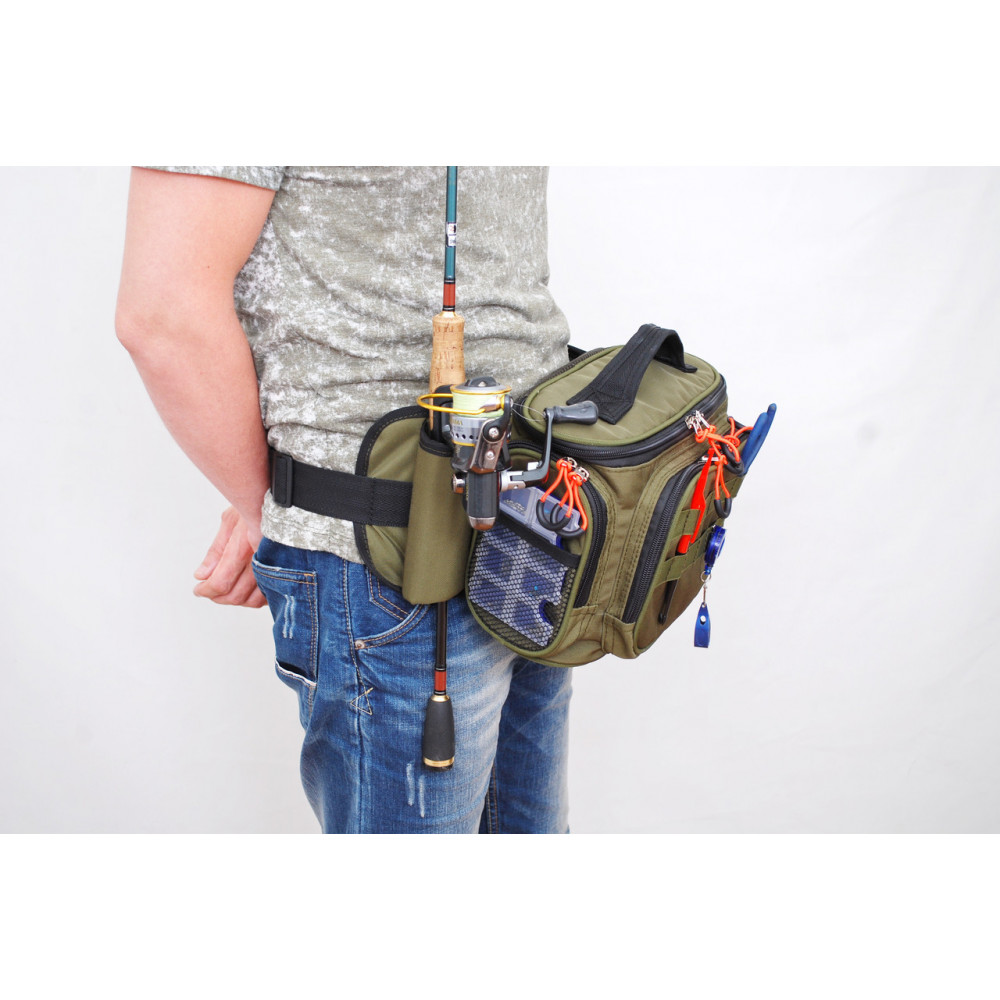Сумка спінінгіста поясна + плече, посилена, непромокальна ГОРИЗОНТ- 9