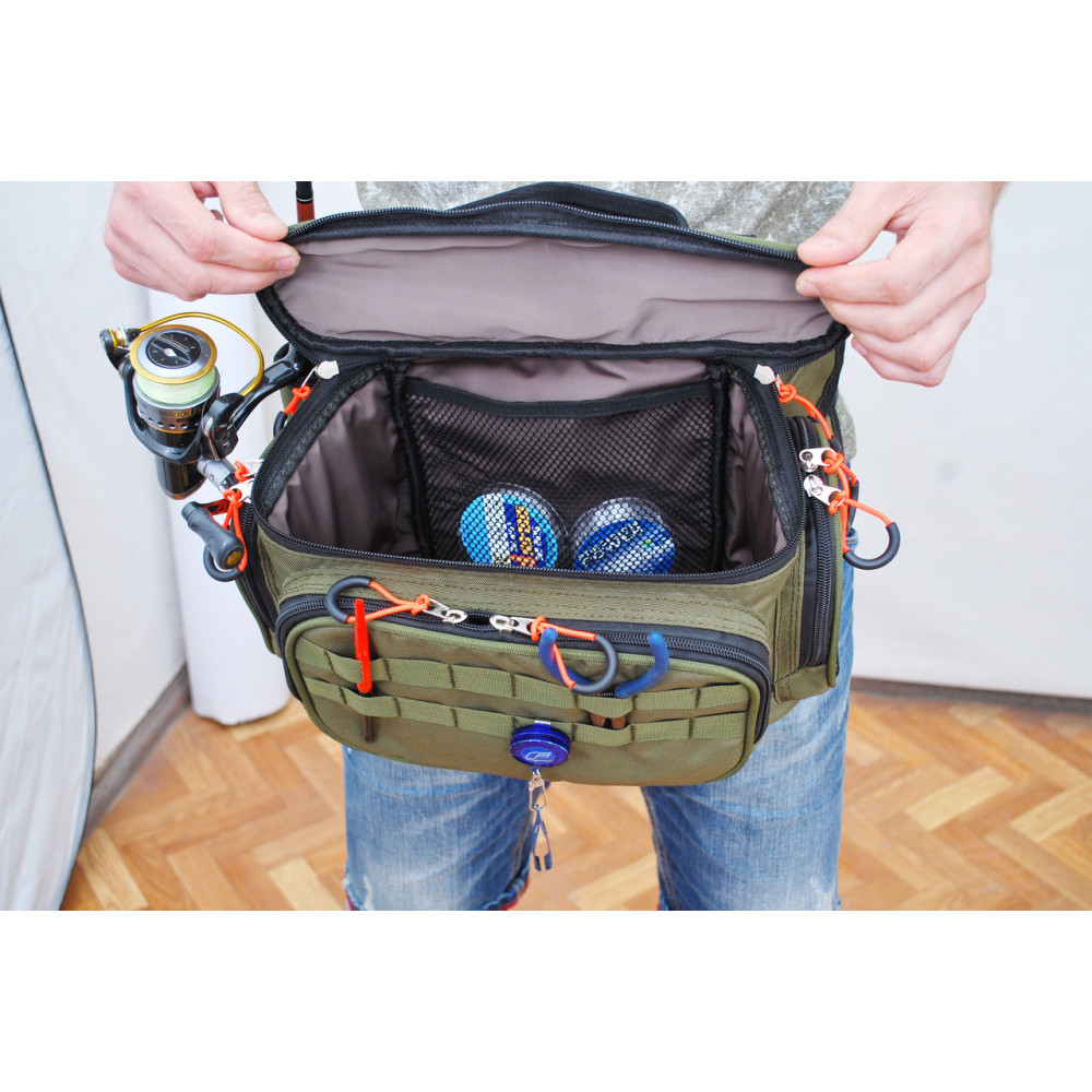 Сумка спінінгіста поясна + плече, посилена, непромокальна ГОРИЗОНТ- 9