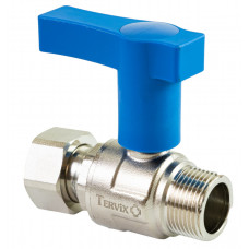 336222 Кран кульовий з американкою для холодної води (синій), 3/4'', латунь, Tervix Pro Line  WD