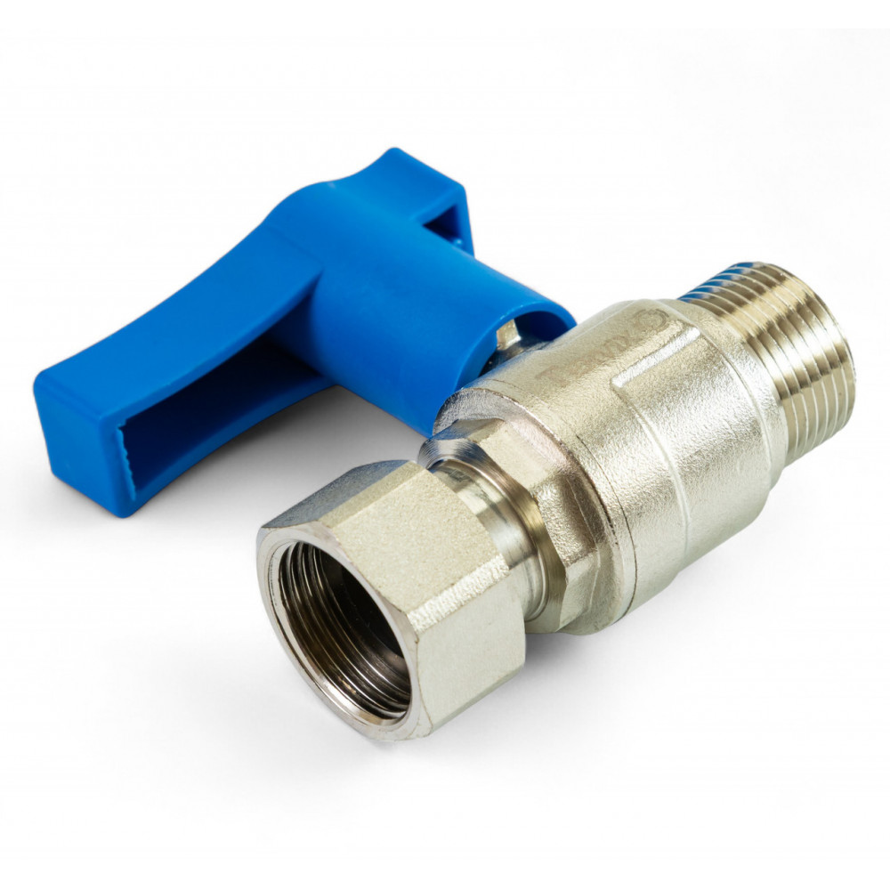 336222 Кран кульовий з американкою для холодної води (синій), 3/4'', латунь, Tervix Pro Line WD 336222