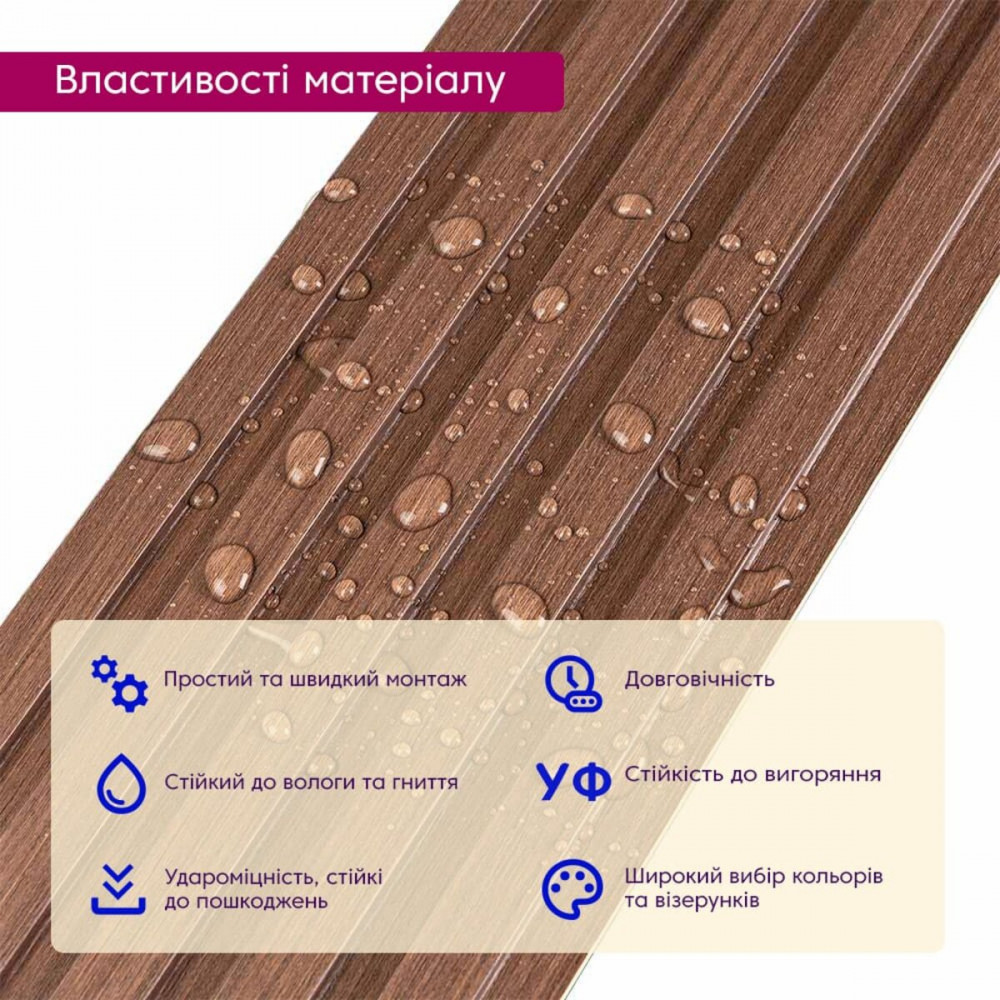 Рейка декоративная WPC стеновая 3000х150х9мм Капучино SW-00001868 SW-00001868