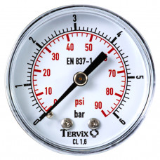 355512 манометр Tervix Pro Line 50 0-6 бар 1/4" акс.