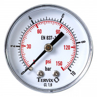 355513 манометр Tervix Pro Line 50 0-10 барів 1/4" акс.