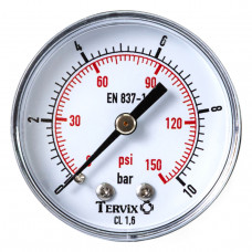 355513 манометр Tervix Pro Line 50 0-10 барів 1/4" акс.