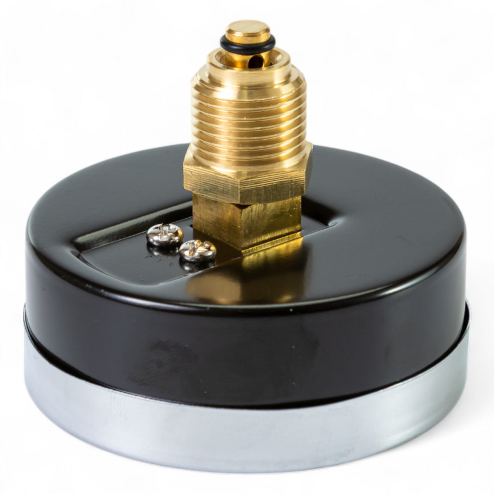 357818 термоманометр Tervix Pro Line 80/0-10 бар, 0-120 С аксиальный, с монтажным клапаном 1/2" 357818