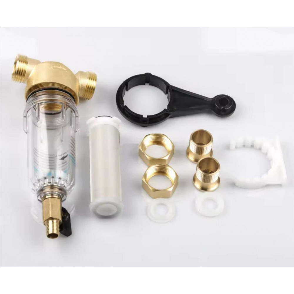 364012 Фільтр самопромивний із редуктором 1/2", прозора колба, Tervix Pro Line WD 364012