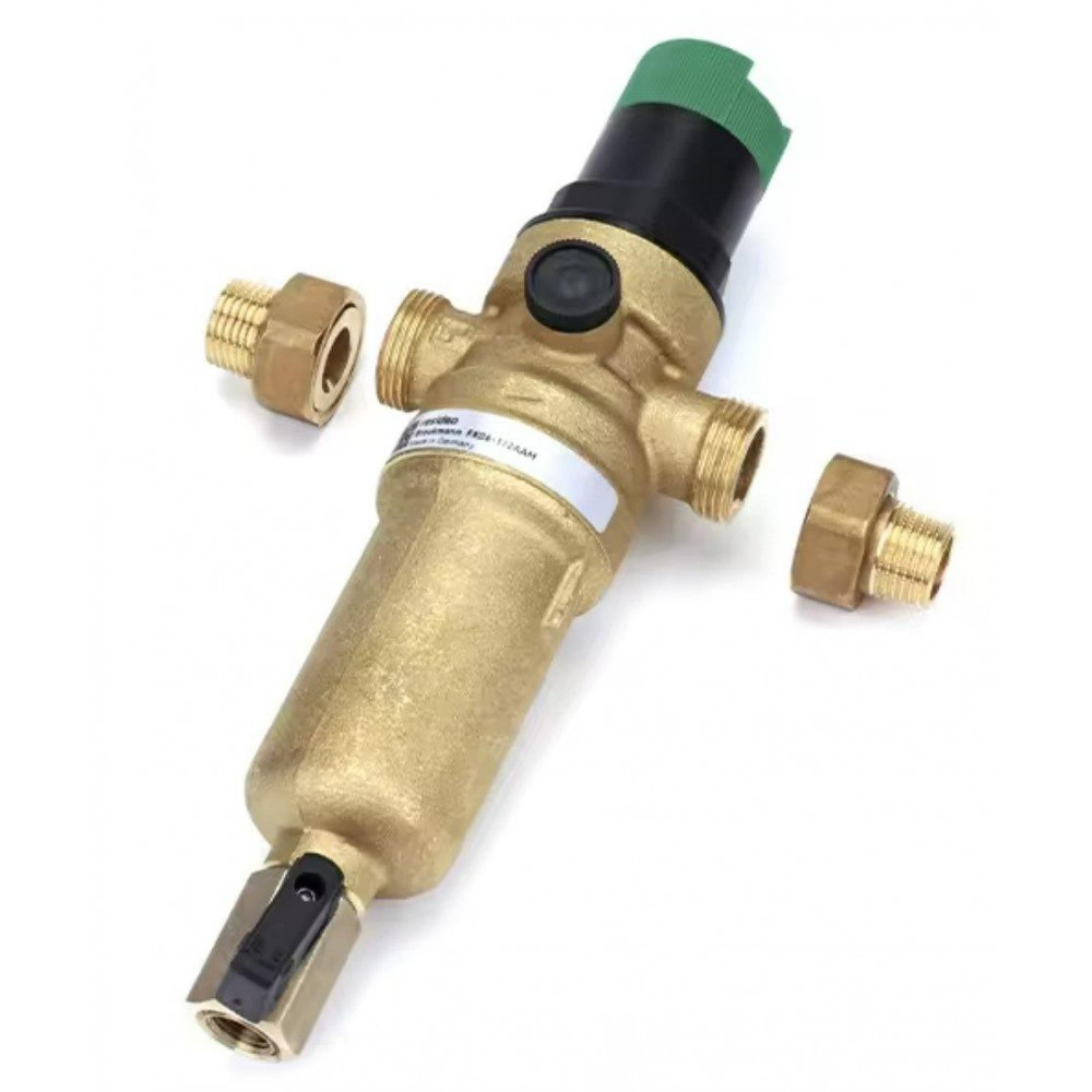 365012 Фільтр самопромивний із редуктором 1/2", латунна колба, Tervix Pro Line WD 365012