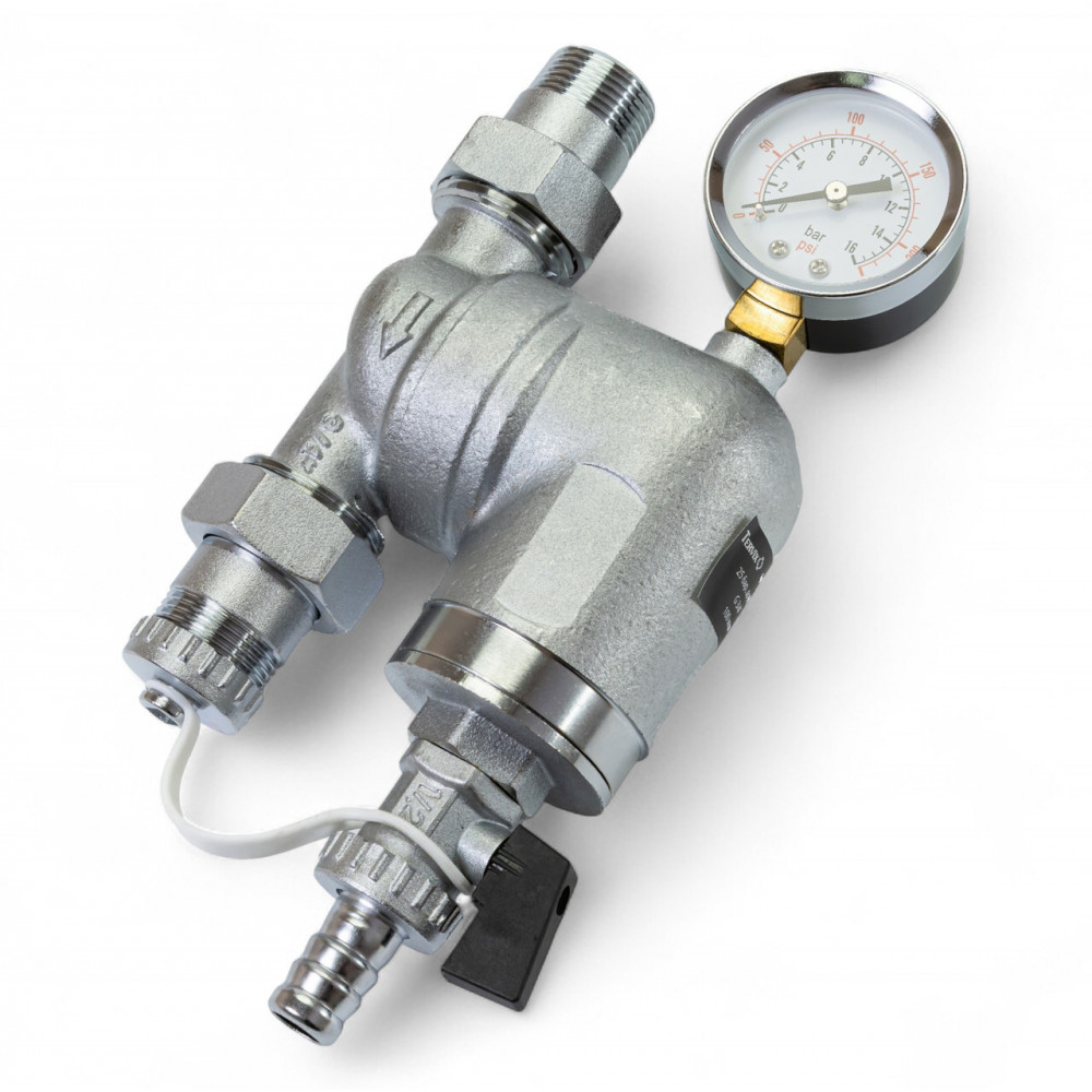 366022 Фільтр поворотний самопромивний з манометром 3/4", латунь, Tervix Pro Line WD 366022