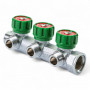 393012 Розподільча гребінка з регулюючими вентилями 3 контури 3/4''x1/2", латунь, Tervix Pro Line WD 393012