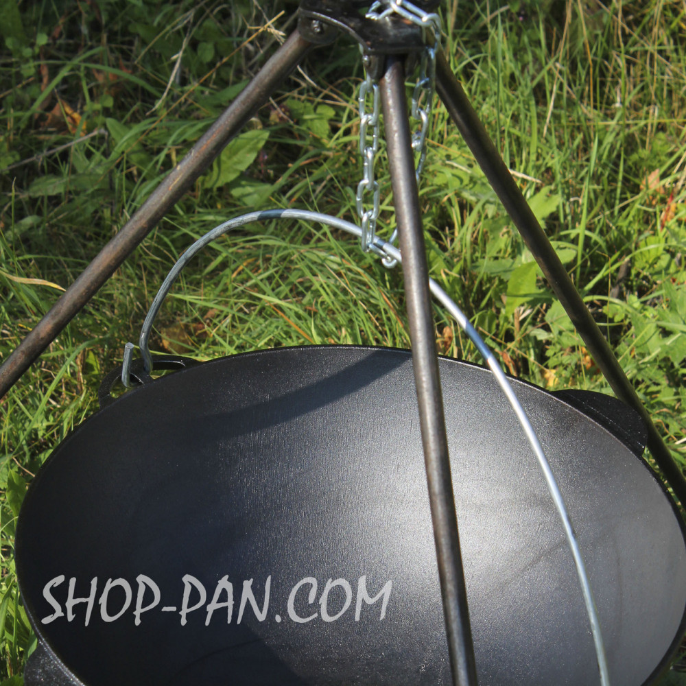 Казан татарський чавунний 10 л із кришкою-сковородою та триногою 2425823627