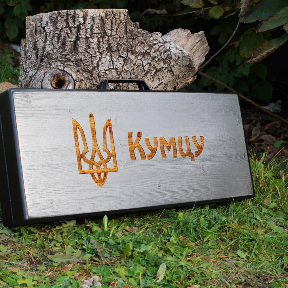 Набір для гриля та барбекю "Базовий" у дерев'яному кейсі з гравіюванням 2425829556