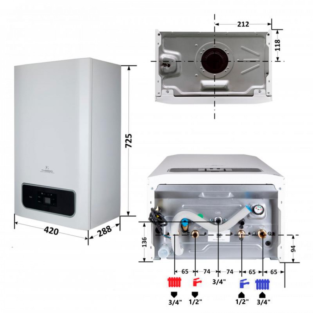 Котел газовий Thermo Alliance EWA 28 кВт двухконтурний, конденсаційний SD00055954