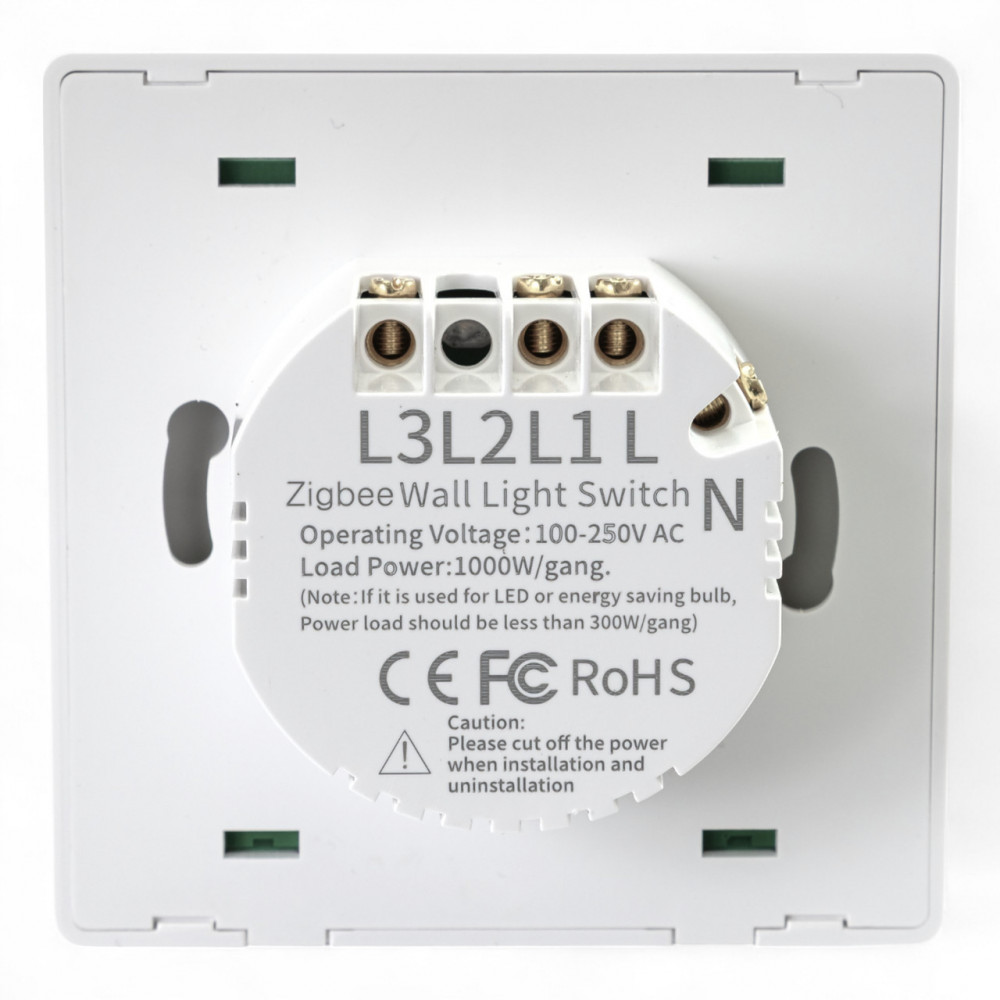 433111 Розумний клавішний вимикач Tervix Pro Line ZigBee Push Switch (2 клавіші), без нуля 433111