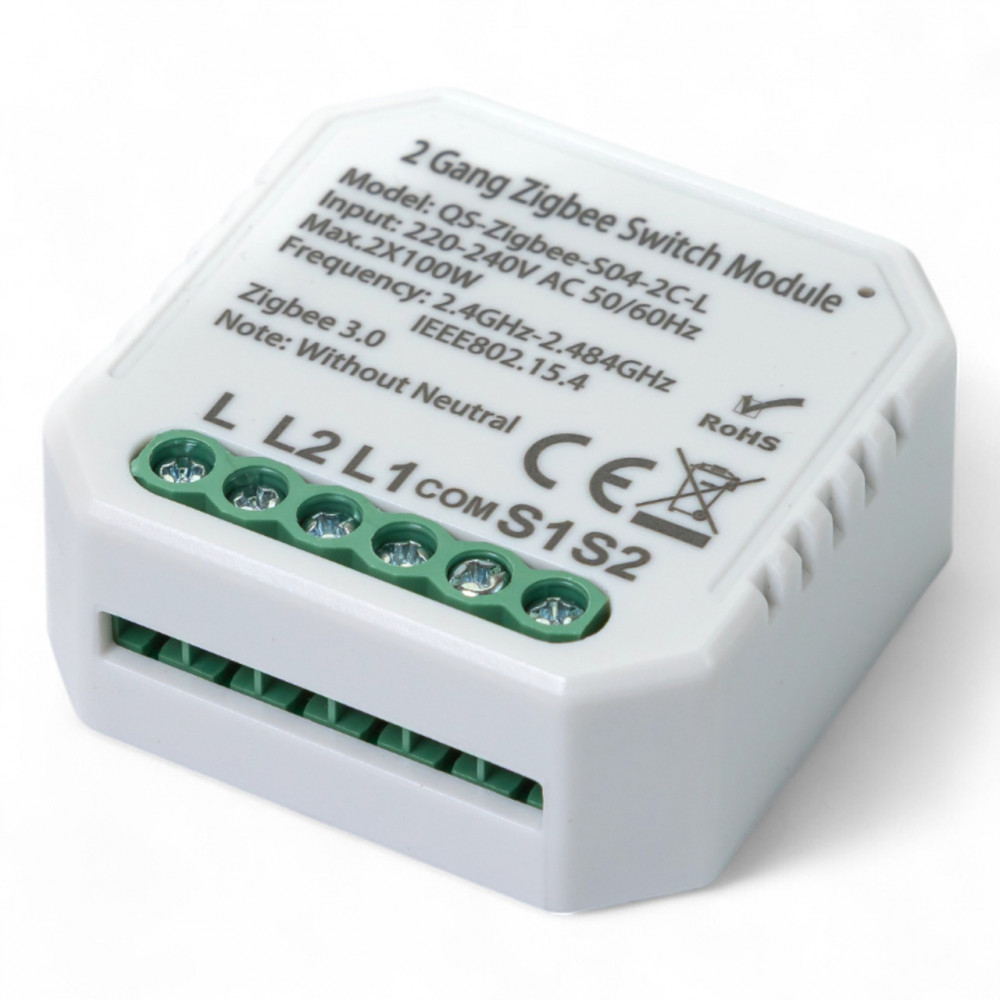 433141 Умный выключатель Tervix Pro Line ZigBee Switch (2 клавиши), без нуля 433141