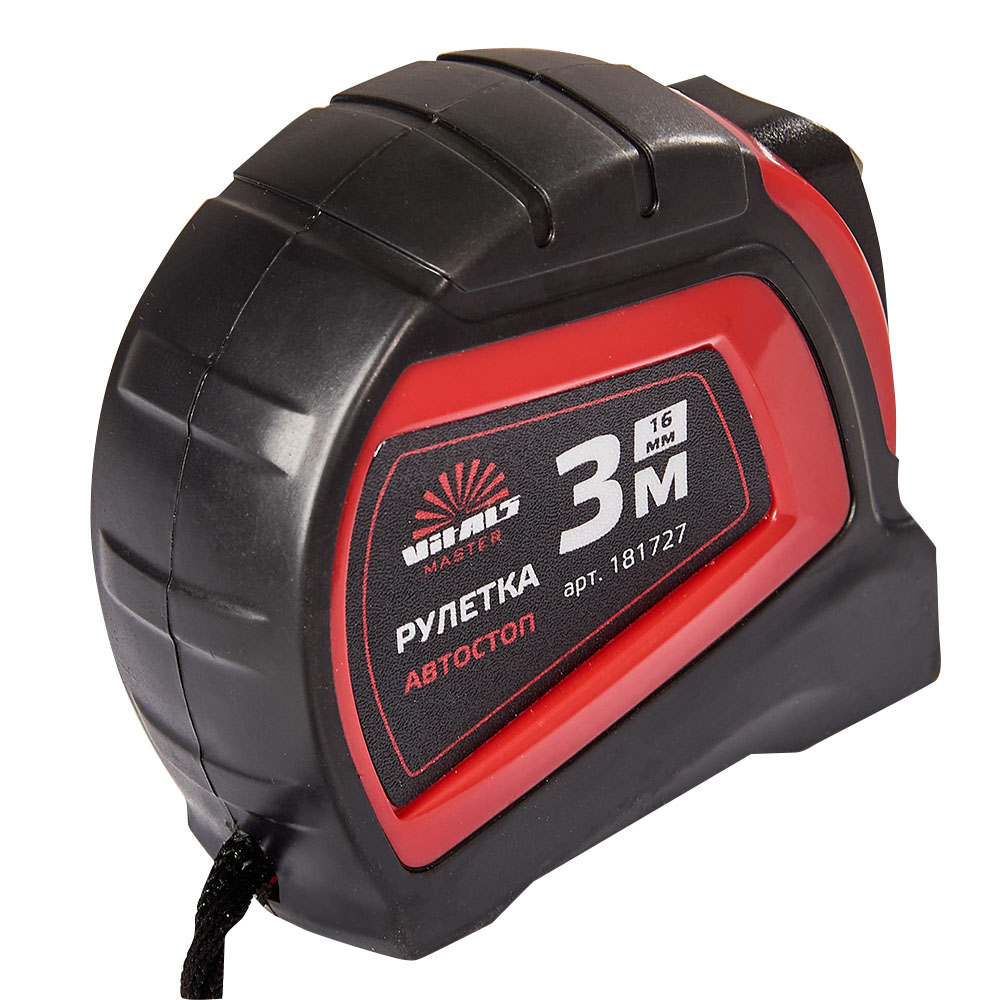 Рулетка 3 м × 16 мм автостоп Vitals Master 000181727