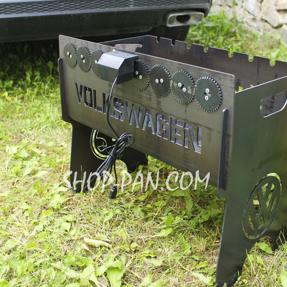 Мангал іменний із вбудованою шашличницею та мотором на 8 шампурів SP00261