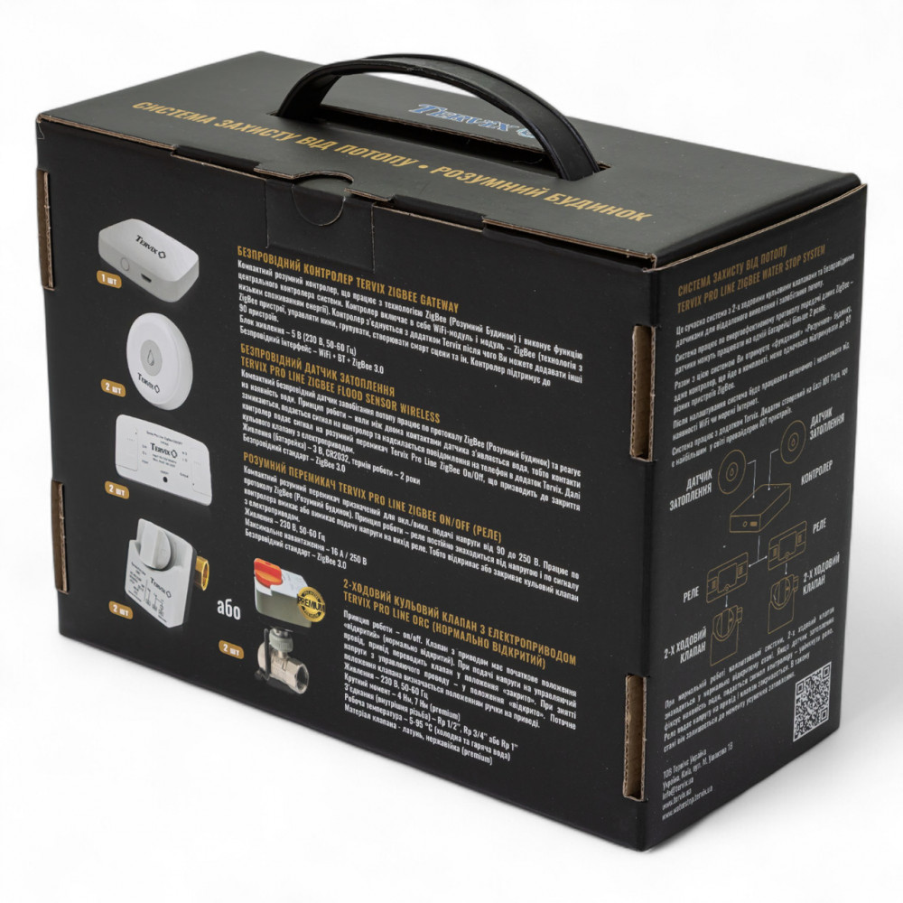 4912612 Система захисту від потопу для розумного будинку Tervix ZigBee Water Stop на 1 трубу 3/4" 4912612