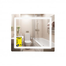 Дзеркало Lidz Kubis (KU2) 600х700 з LED-підсвічуванням Touch, з антизапотіванням, з димером, рег. яскравості LDKU60070049286