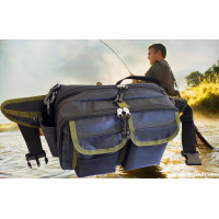 Сумка спінінгіста поясна + плече, посилена, непромокальна сумка для риболовлі