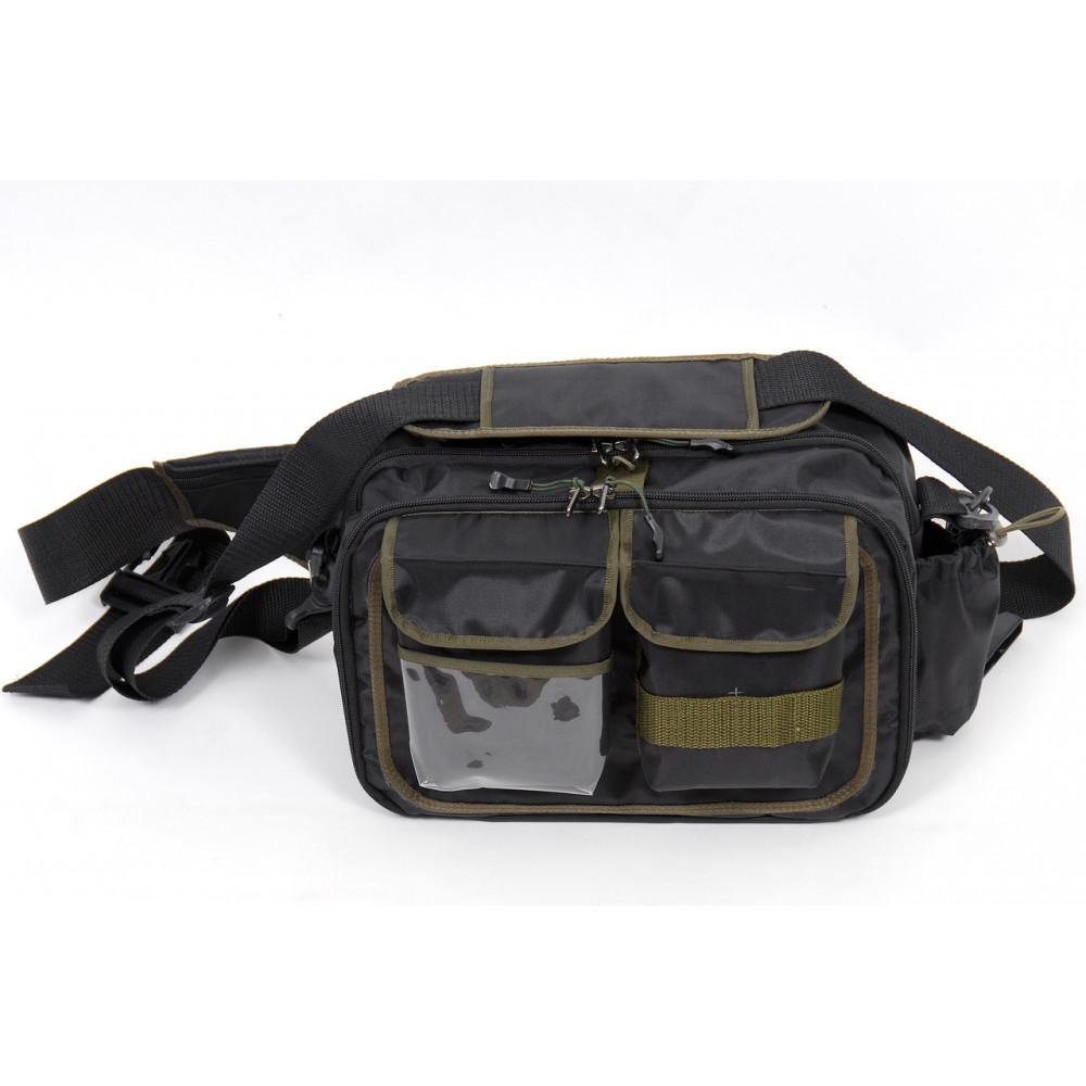 Сумка спінінгіста поясна + плече, посилена, непромокальна сумка для риболовлі ГОРИЗОНТ-2