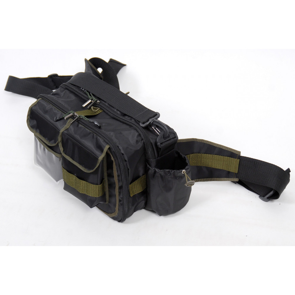 Сумка спінінгіста поясна + плече, посилена, непромокальна сумка для риболовлі ГОРИЗОНТ-2