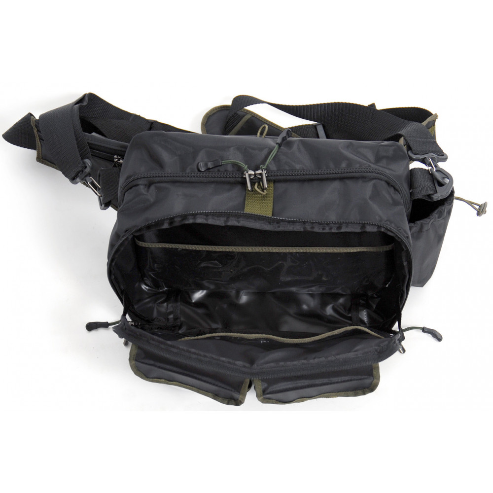 Сумка спінінгіста поясна + плече, посилена, непромокальна сумка для риболовлі ГОРИЗОНТ-2