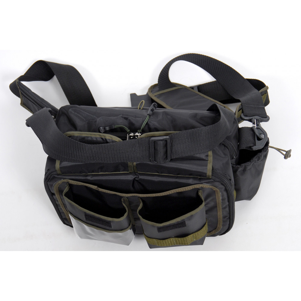 Сумка спінінгіста поясна + плече, посилена, непромокальна сумка для риболовлі ГОРИЗОНТ-2