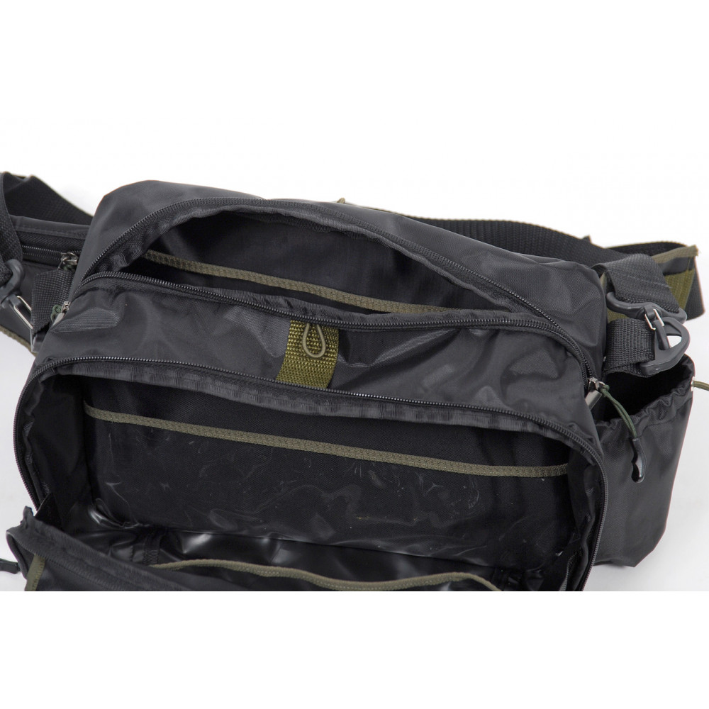 Сумка спінінгіста поясна + плече, посилена, непромокальна сумка для риболовлі ГОРИЗОНТ-2