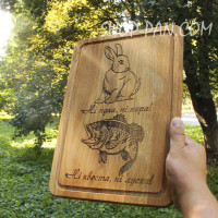 Кухонная доска с гравировкой ни пух ни пера