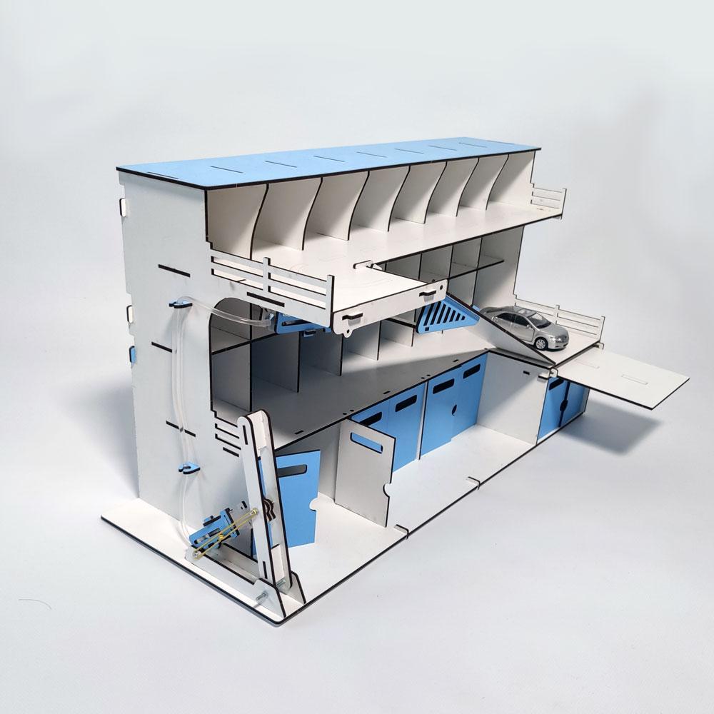 Гараж-парковка для 28 машинок із гідравлічним підйомом дороги 2425823471