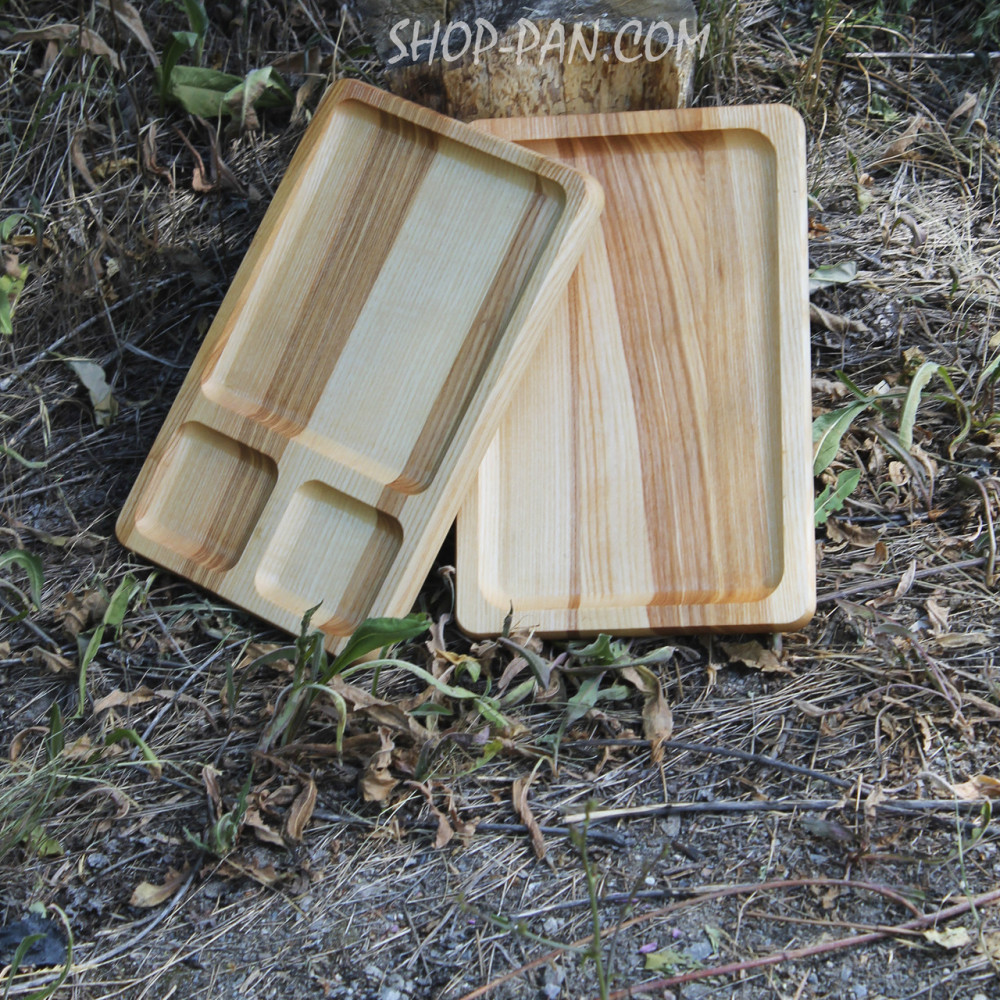 Менажниця дерев'яна 20x30 см, прямокутна, на 3 секції, двостороння 2425824558