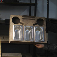 Пивный бокс с тремя емкостями из нержавеющей стали