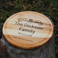 Кухонная доска круглая с гравировкой - From Ukraine with love