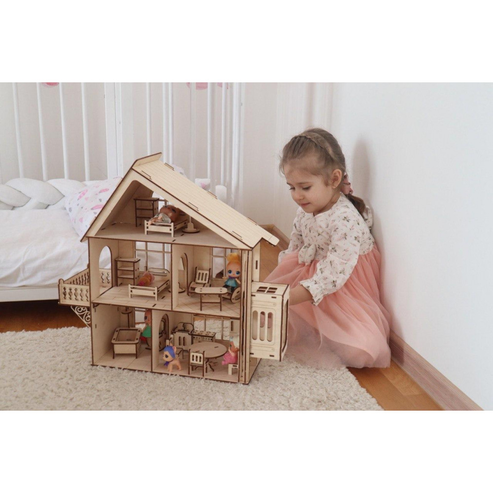 Будиночок для LOL з меблями і рухомим ліфтом 2566714797