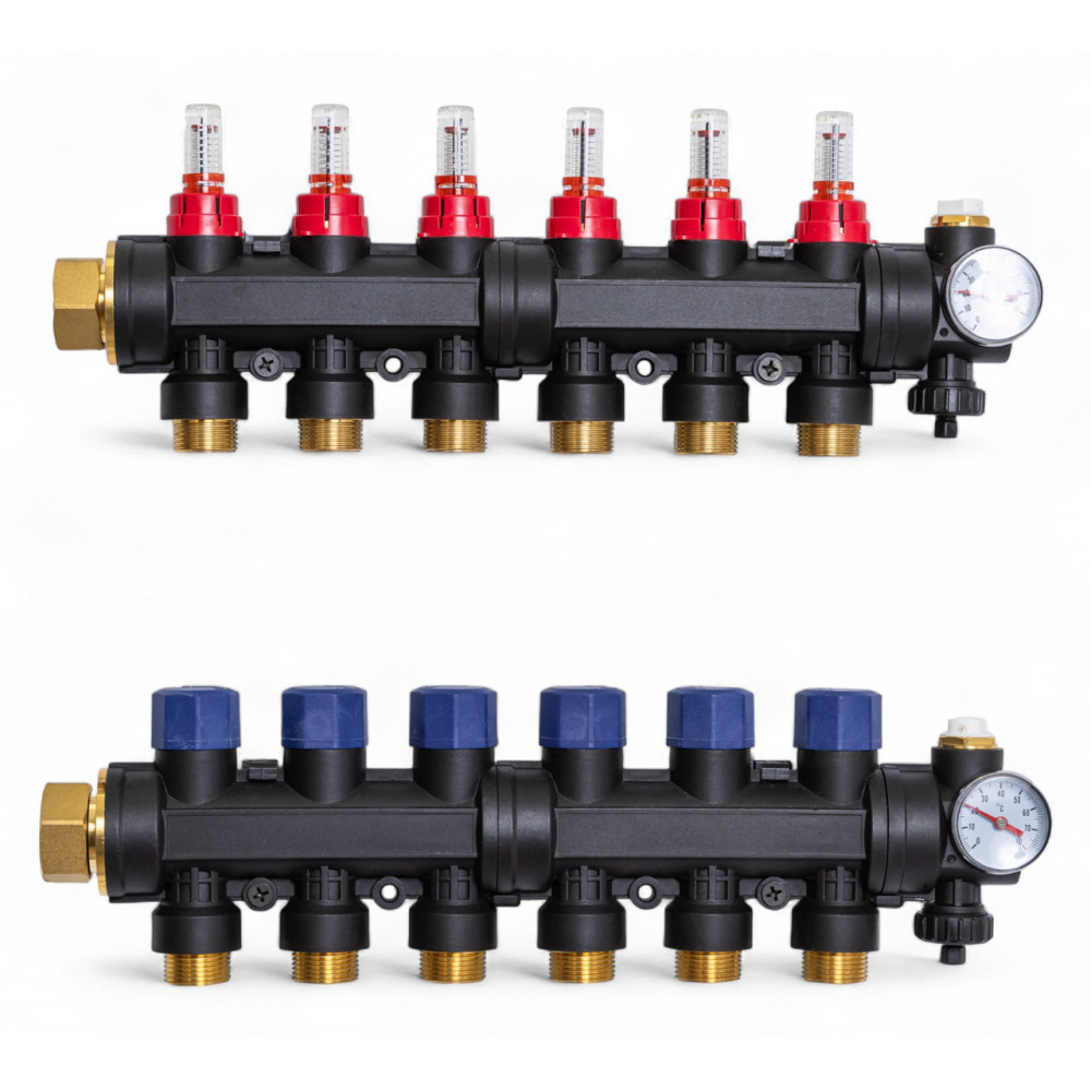 503206 Колектор пластиковий на 6 контурів з витратомірами Tervix Pro Line 503206