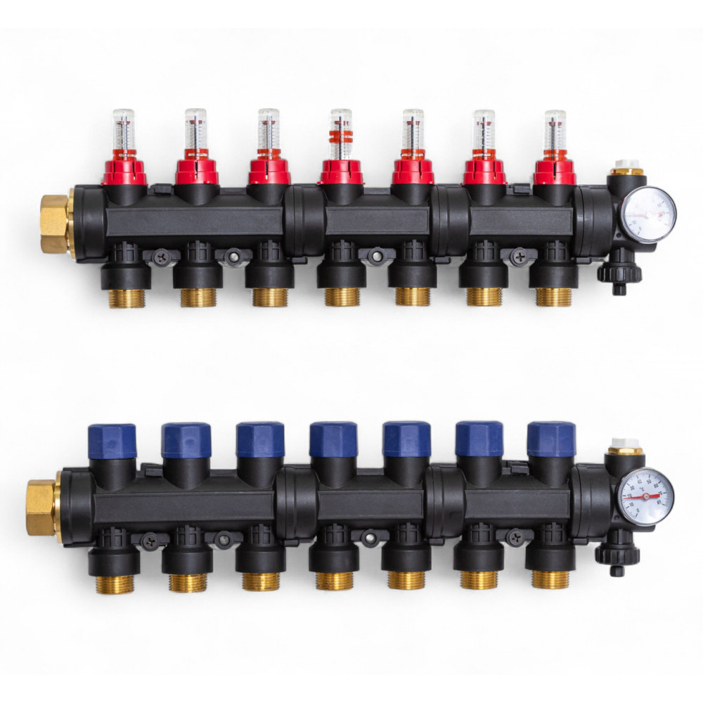 503207 Колектор пластиковий на 7 контурів з витратомірами Tervix Pro Line 503207